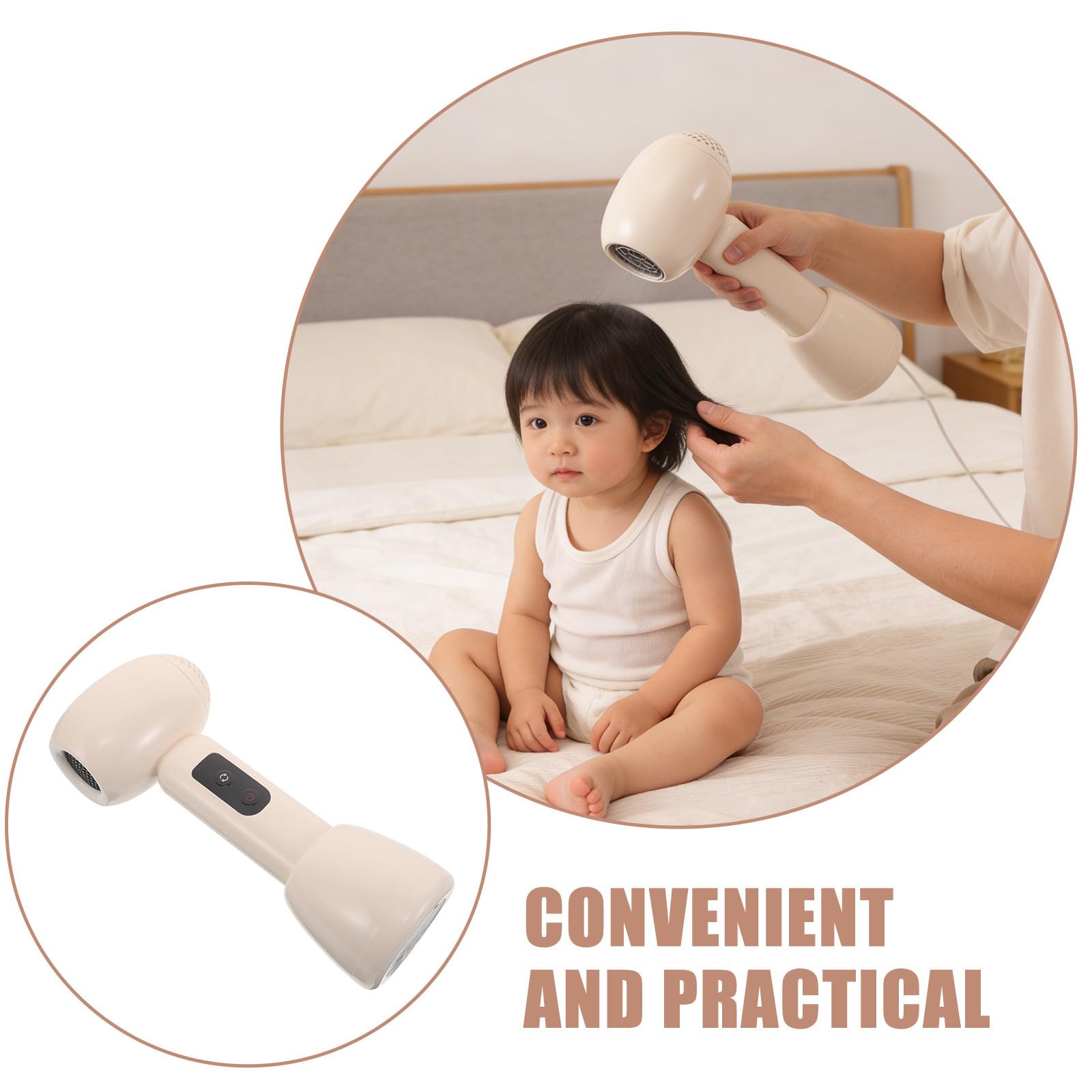 Gatuida Secador de Pelo Inalámbrico Control de Temperatura Seguro y Funcionamiento Silencioso para Ñiño Material Abs Compacto para Uso en Dormitorio y Baño