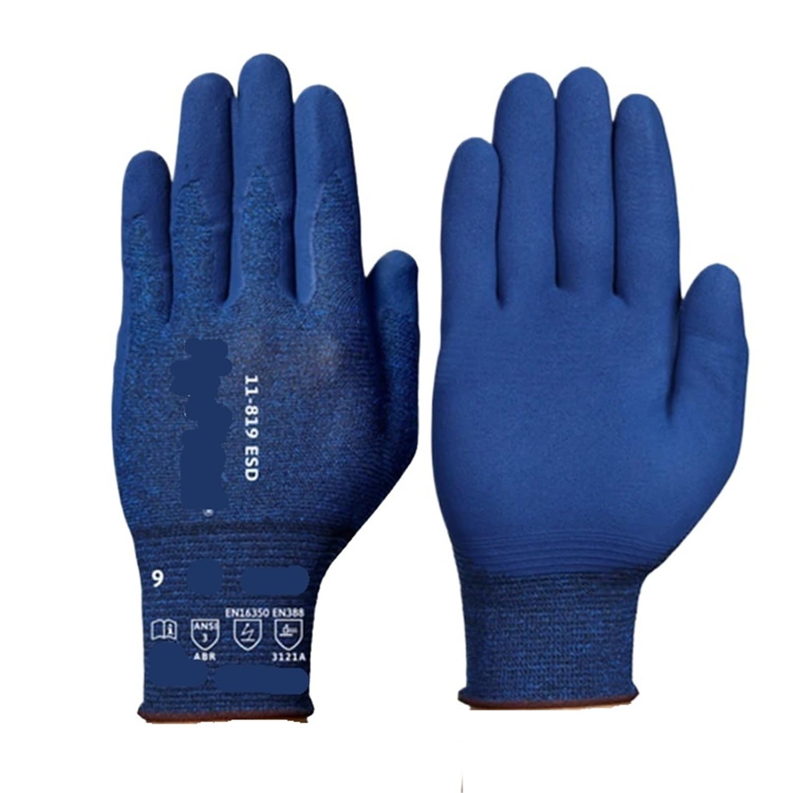 Genérico Compatible con 12 pares de guantes de trabajo antiestáticos ESD de nitrilo y nailon con pantalla táctil(L)