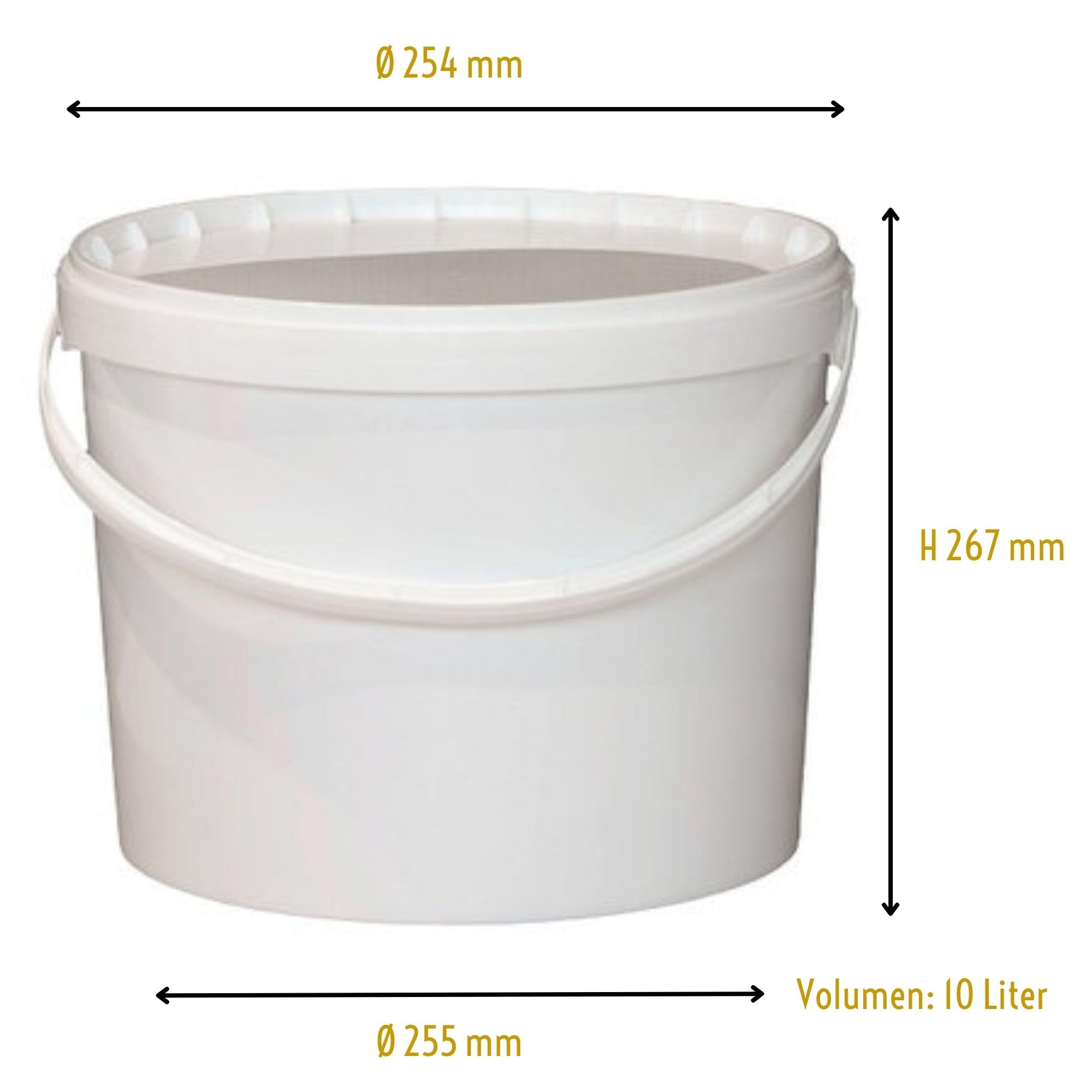 20x 12,5 kg Honigeimer weiß 10L Kunststoff Vorratsbehälter mit Deckel Eimer ohne Aufdruck lebensmittelecht und luftdicht