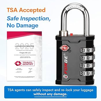 Forge 4-Digit TSA Approved Travel Locks – Heavy-Duty Combination