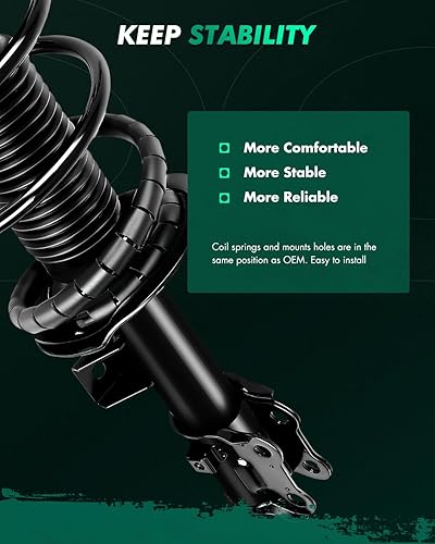 Vista 39 de SCITOO Puntales delanteros completos de resorte para Mercedes-Benz C230 08-09, para Mercedes-Benz C250 10-11, Mercedes-Benz C300 08-11