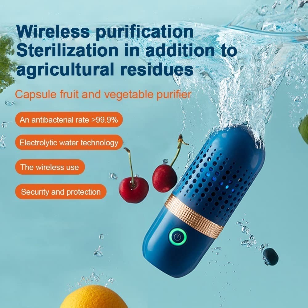 Máquina De Limpieza De Verduras Y Frutas, Cápsulas Lavadora De Verduras De Frutas Desinfectante Inalámbrico Verduras Purificador De Alimentos De Frutas Máquina De Desinfección Para El Hogar SC10.