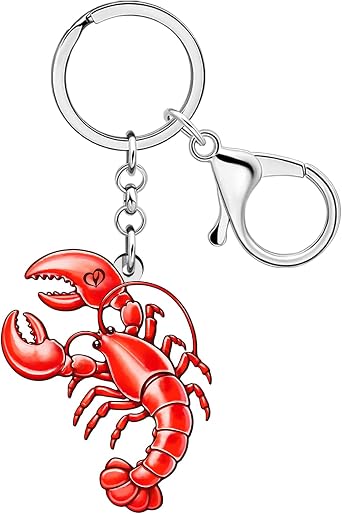 WEVENI Acrylic Lobster Keychain Accessories Shrimp Crawfish Keychains Animal Lover Gifts for Women Kids Girls Purse Charms