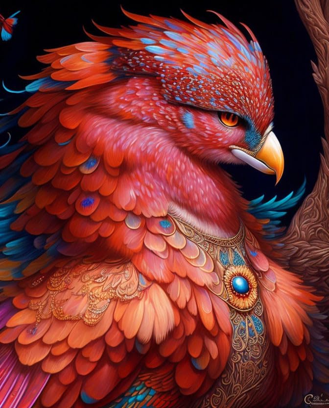 Oiseau fantastique sur toile 50x70 cm Meechi pour salon moderne