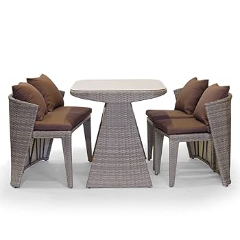 新品　ガーデンファニチャー　ファニチャー　ラタン調　4点セット　テーブルセット Amazon.co.jp: ラタン調 ガーデンファニチャー 4点セット 収納