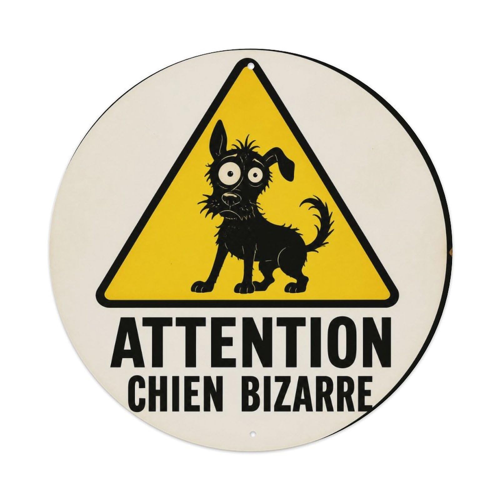 Olyhtr 8X8inch Classic Style Style Screenprint Comedy Lettering Pet Humor French Metal Tin Sign