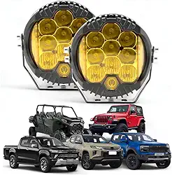 Par Farol De Milha 5 50w Com Drl Auxiliar Off Road Led Amarelo