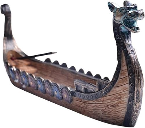 Quemadores de incienso retro diseño chino tradicional dragón barco incienso palo titular quemador tallado a mano tallado incensario adornos