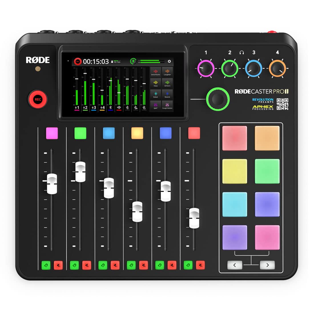 Rode Rodecaster Pro II Podcast Station de mixage + microphone Rode Podmic Noir + câble Keepdrum XLR