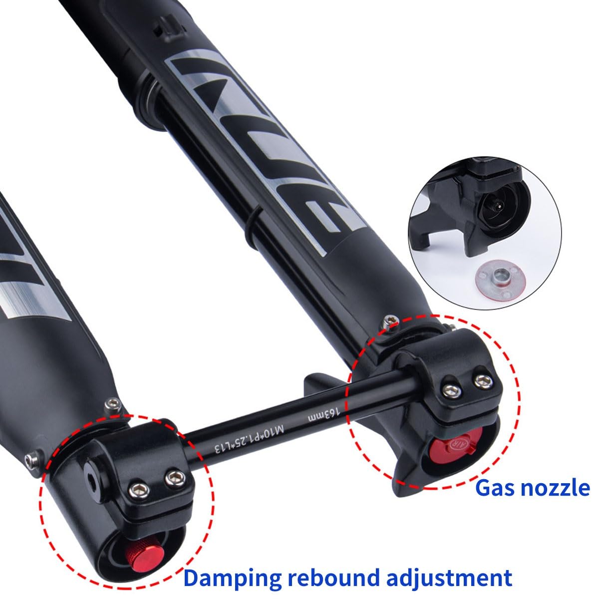 Rower górski DH 26/27,5/29 widelec amortyzowany powietrzem podwójne ramię odwrócony trzpień przelotowy 15 x 110 mm widelec turystyczny 160 mm prosty / stożkowy hamulec tarczowy regulacja r