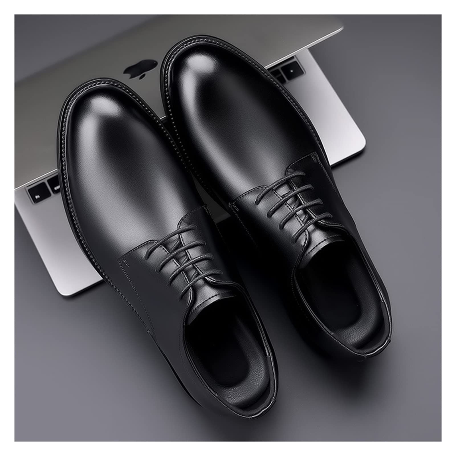 CARZE Formalne męskie skórzane buty Business Casual Brytyjskie buty męskie Skórzane jesienne czarne skórzane buty męskie buty męskie(39)