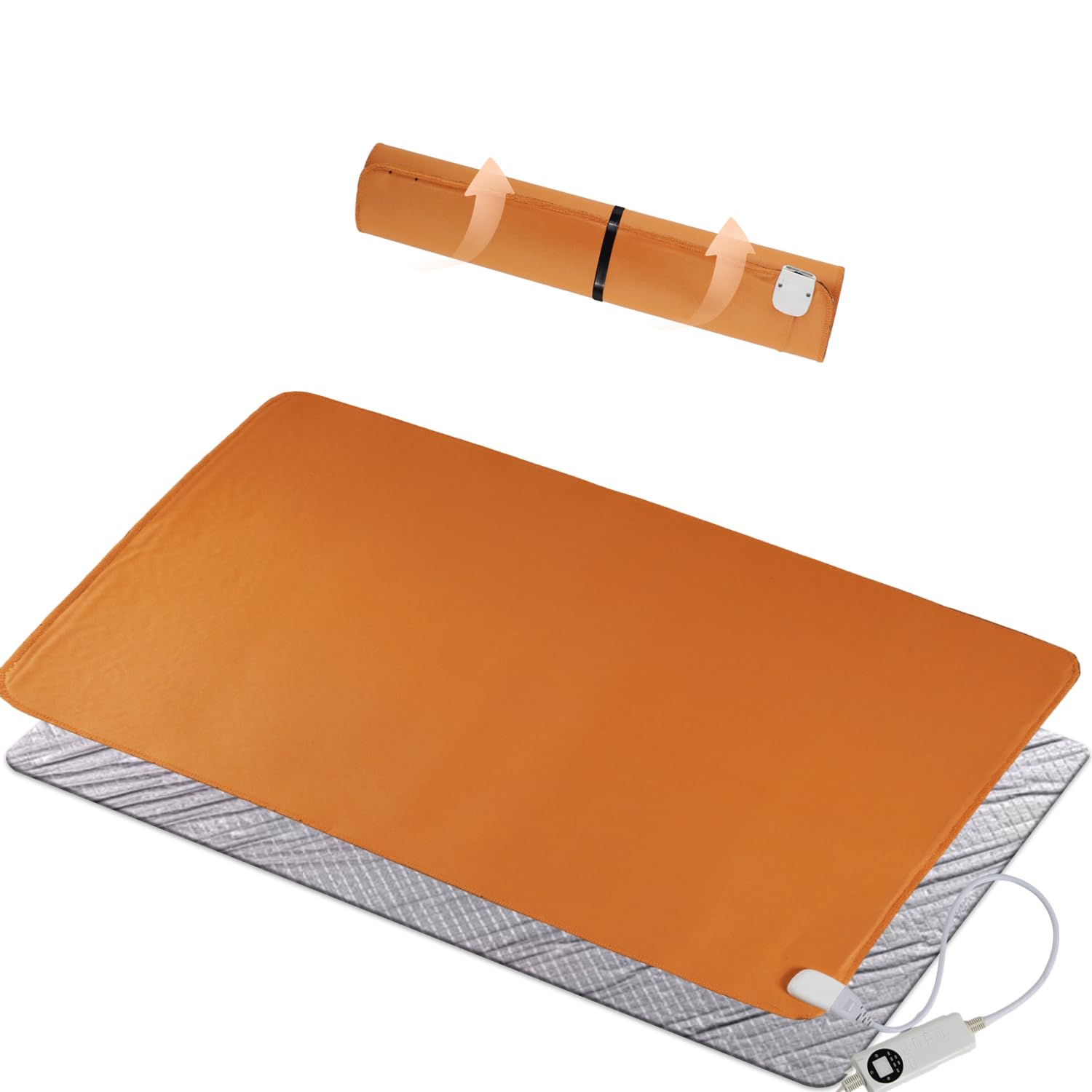 Calentamiento eléctrico, placa de calentamiento para alimentos, calentador de buffet, lámina calefactora de grafeno, temperatura ajustable y temporizador, piel sintética con revestimiento de silicona