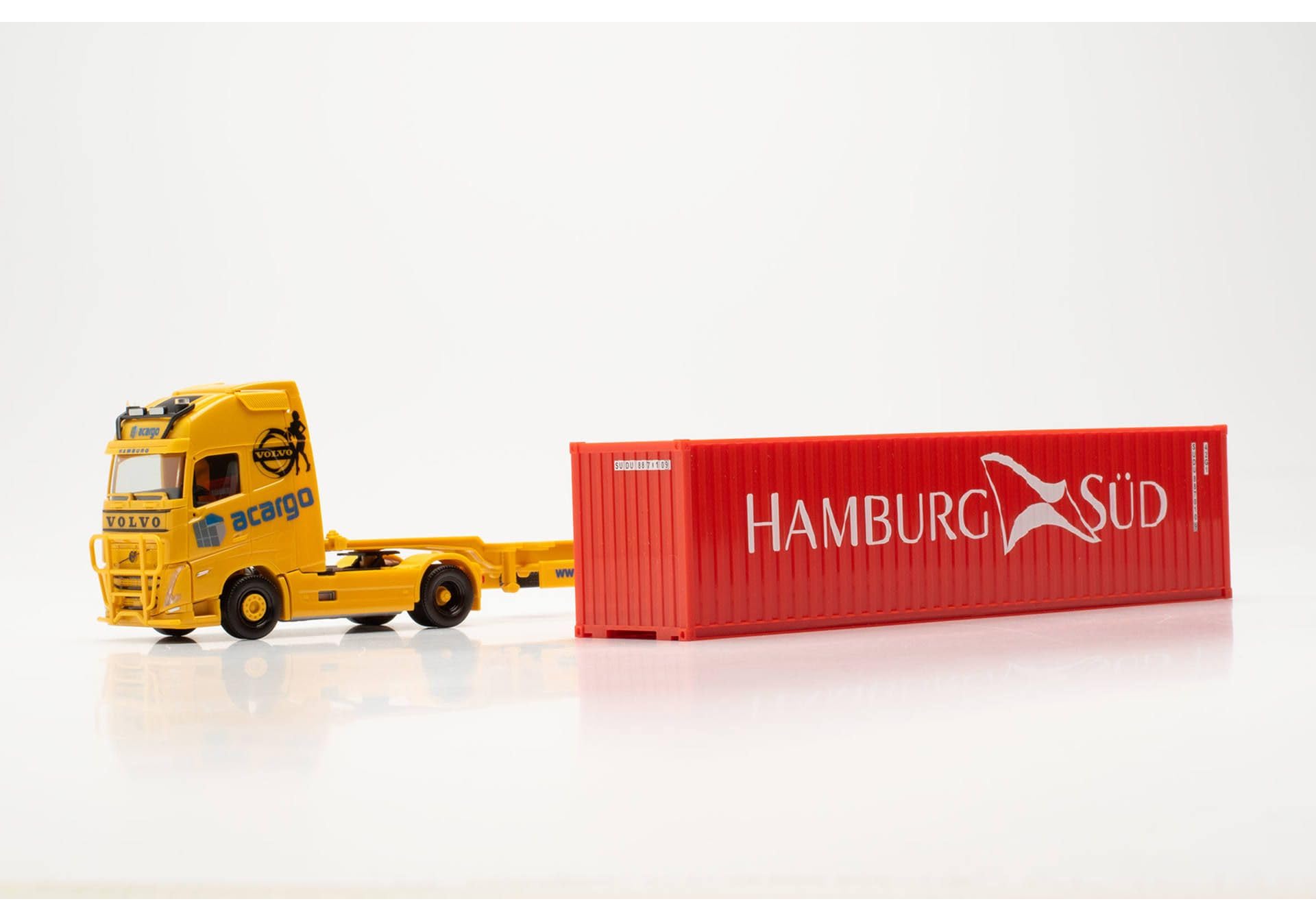 Herpa 316347 | Volvo FH GL. XL 2020 | Paranco a Sella per Container | Acargo/HH Süd | 1:87