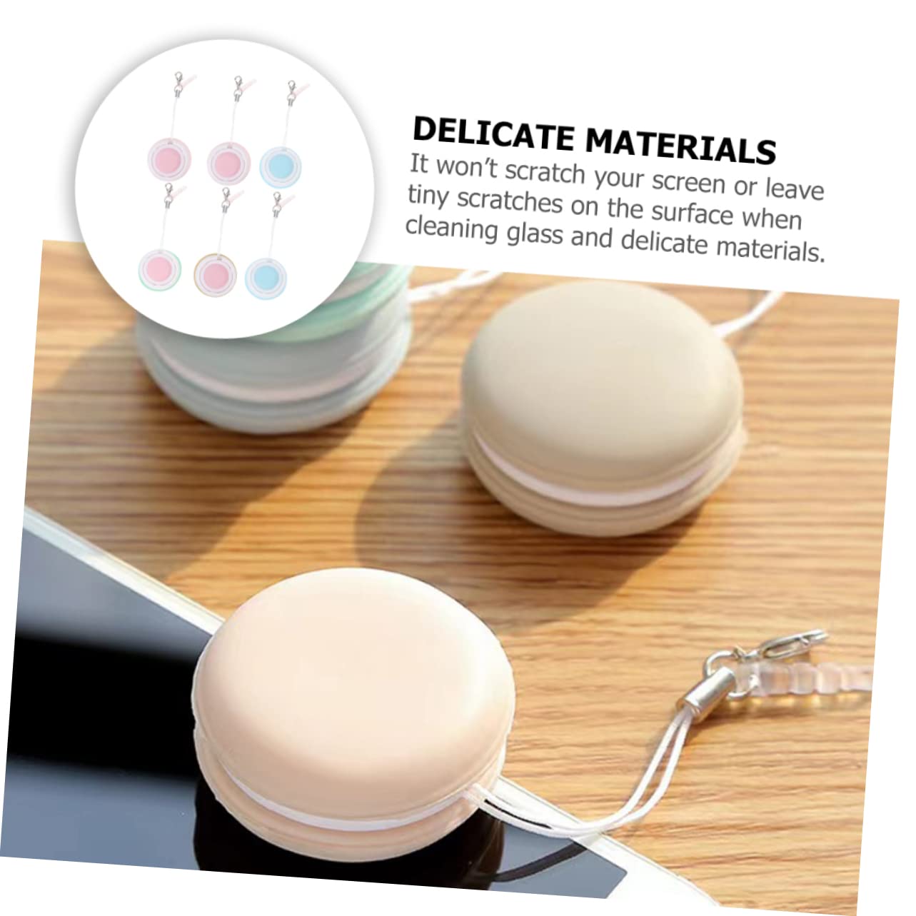 Piezas Limpiaparabrisas Limpiar La Pantalla Del Teléfono Móvil Limpiador De Pantalla Toallitas Para Cristales De Ojos Anteojos Macaron Pp+silicona Lente Paño De Pantalla