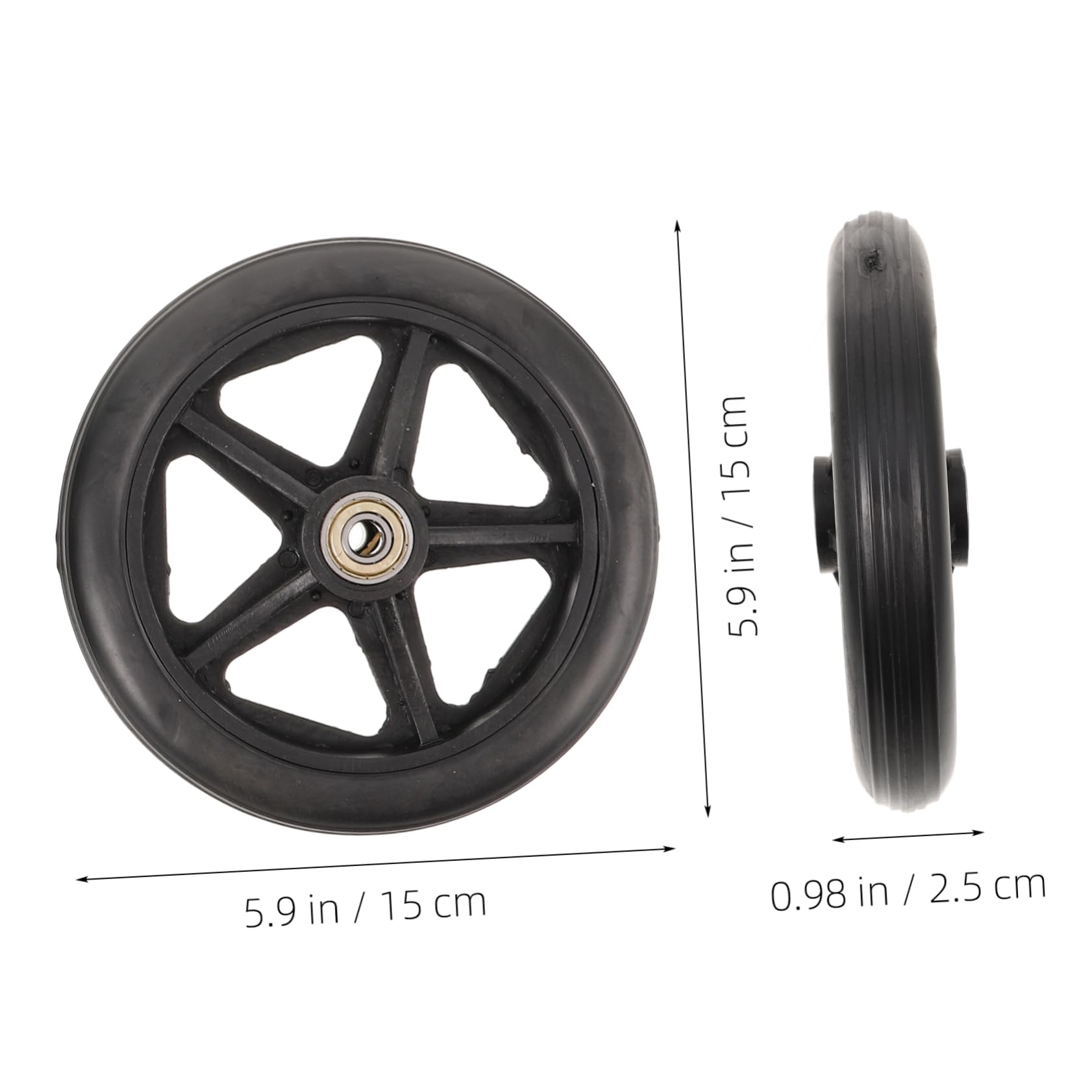 SEWOART 2pcs PVC Wheelchair Casters Wheels Wheelchair Motor Attachment Wheels for Wheelchair Convenient Wheel Replacement