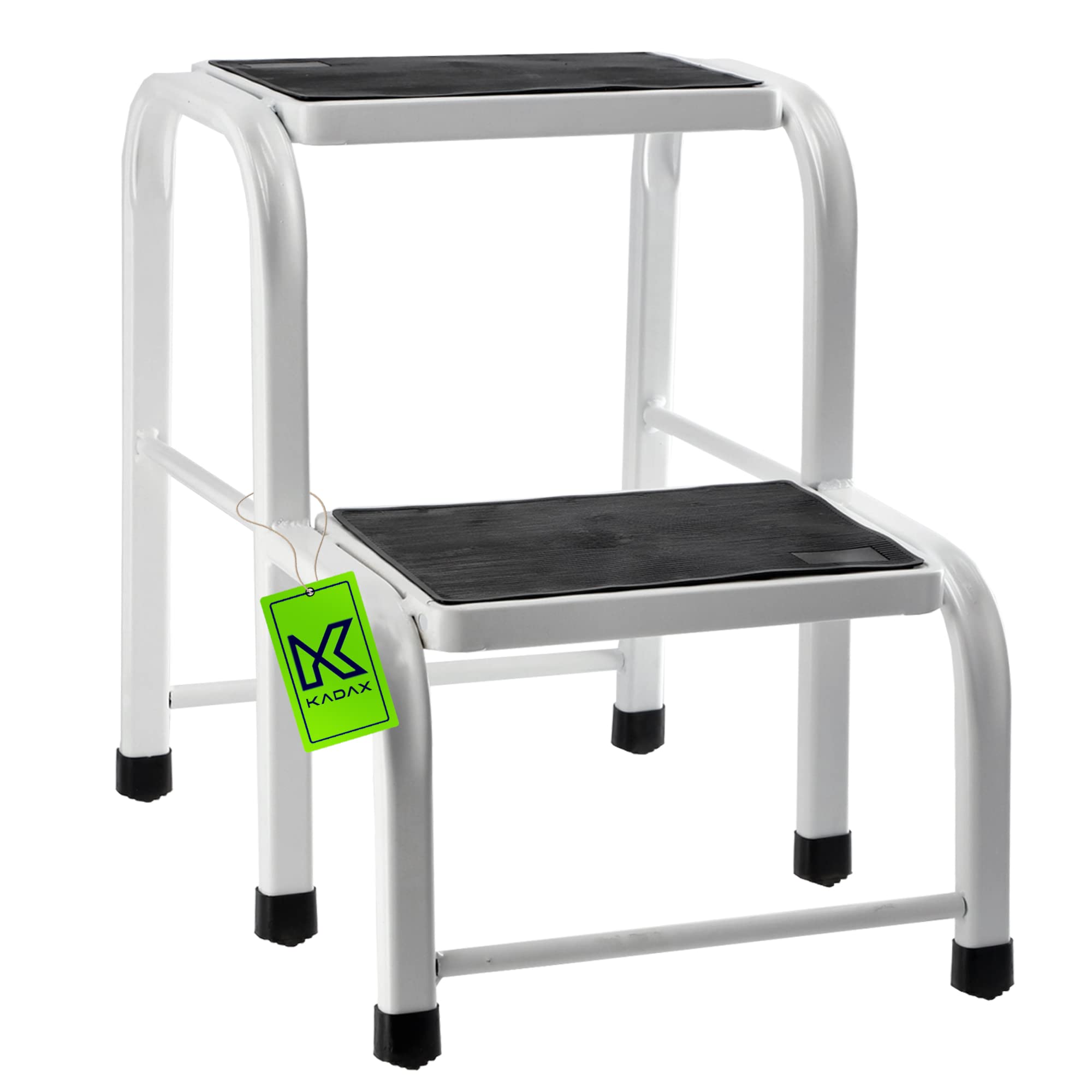 Sgabello Gradino KADAX A 2 Livelli - In Acciaio, Portata 150kg, Antiscivolo, Leggero, Per Camper O Casa