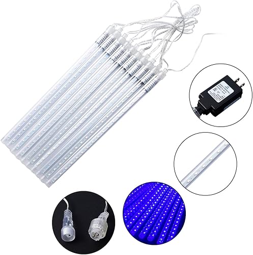 Miniatura 9 de Joiedomi Paquete de 2 288 luces LED de lluvia de meteoritos de Navidad, 2 x 8 tubos de 12 pulgadas, luces de lluvia para exteriores, luces de