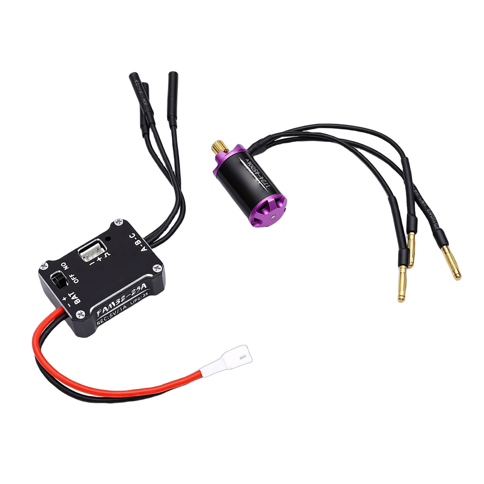 Generic Zestaw Bezszczotkowego Silnika RC ESC z Silnikiem 4500 KV i 25 A ESC do Samochodów Modeli SCX24, Płynna Reakcja Przepustnicy, Solidny Układ Zasilania, Idealny do Jazdy w Terenie
