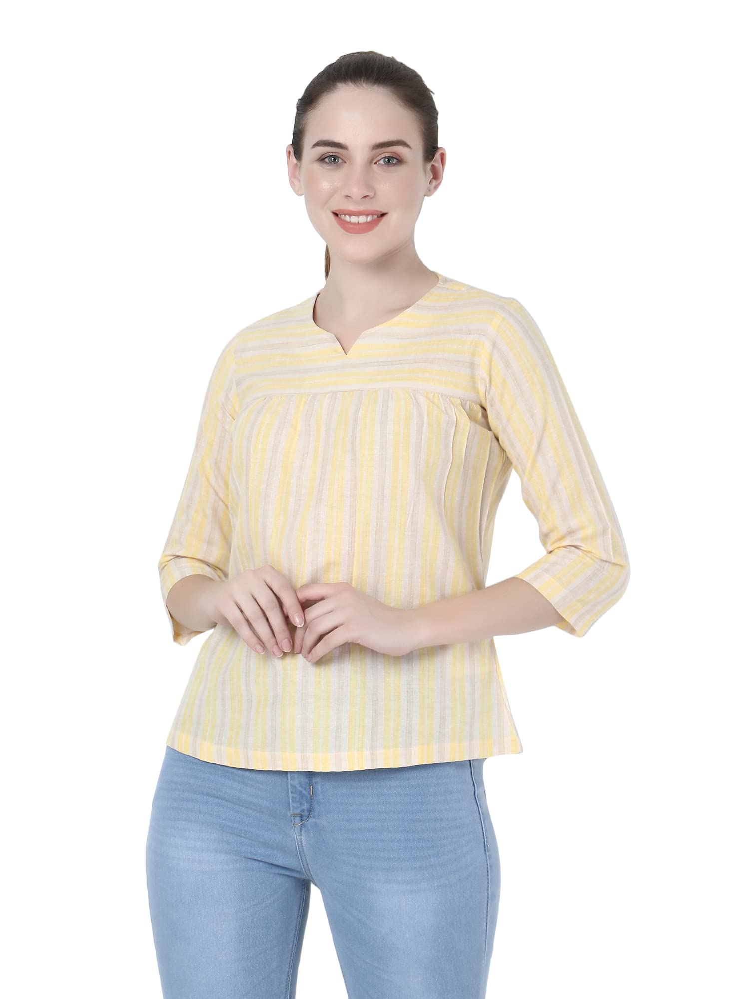 zuvino Summer Cotton Tops for Women | Stylish Casual Tops for Jeans | Formal Tops for Women | Long Tops for Women | Trendy Tops for Plus Size Women | Basic Tops for Everyday Wear.-picture-13
