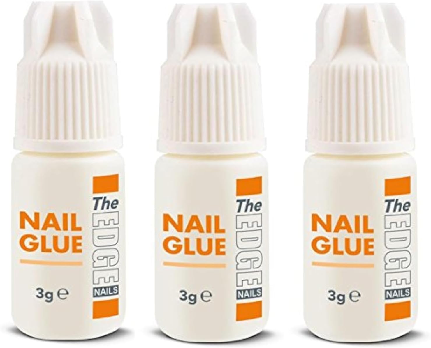 The Edge 3G Adhesive False Super Strong Nail Tips, Clear - Pack of 3