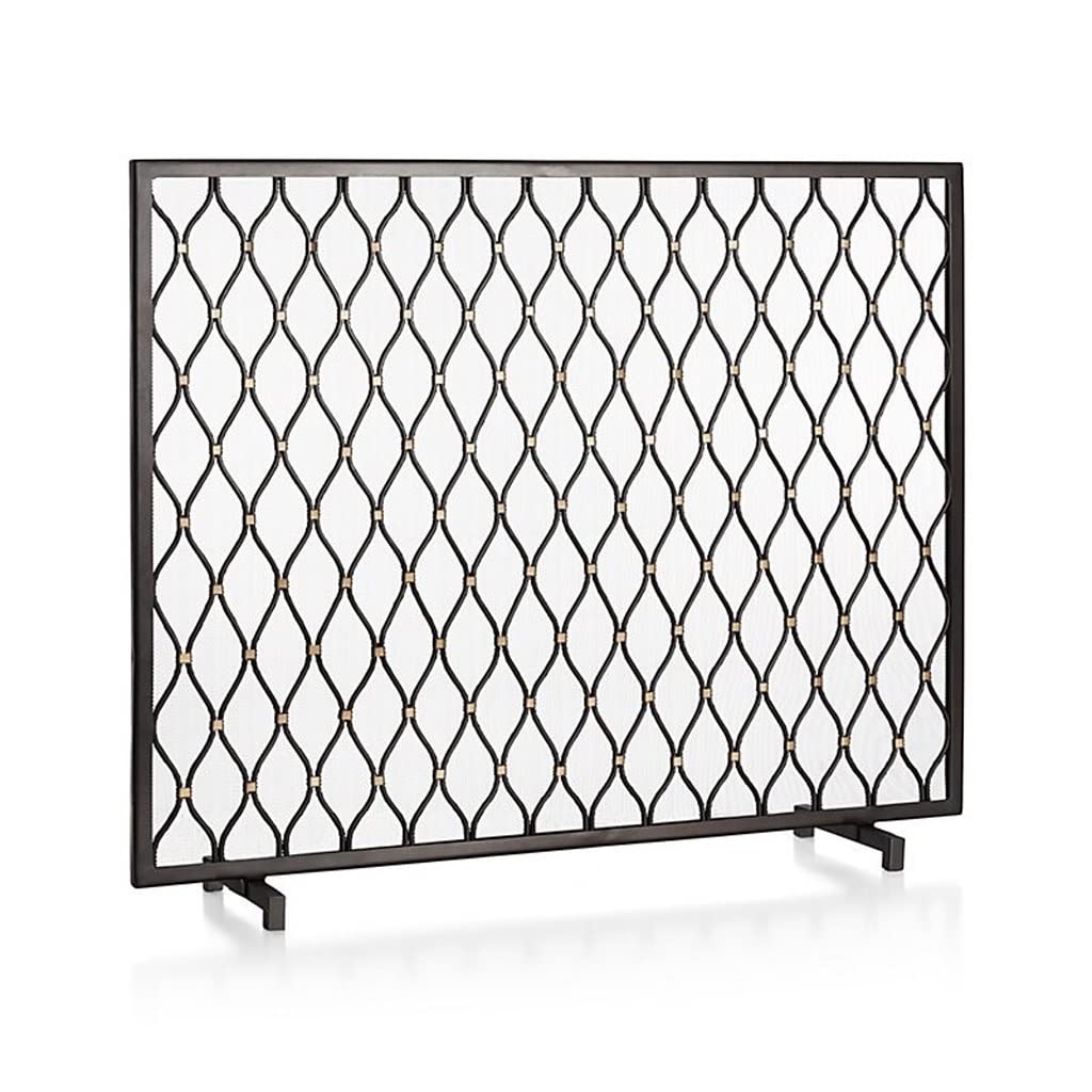 Parascintille per Camino Parascintille in Stile Europeo Semplice in Ferro battuto Parascintille Decorativo Nero per Pavimento Paravento per Soggiorno Casa Parapetto in Ferro battut(