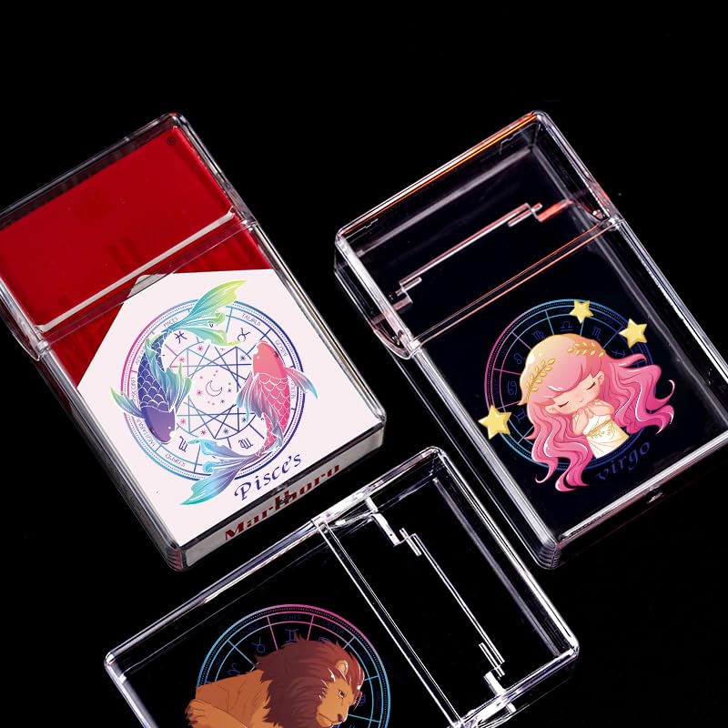 Cigarette Case Box for 85mm King Size 20pcs Transparent Cigarette Display Holder Transparent Portable Case for Men Women (Cancer)