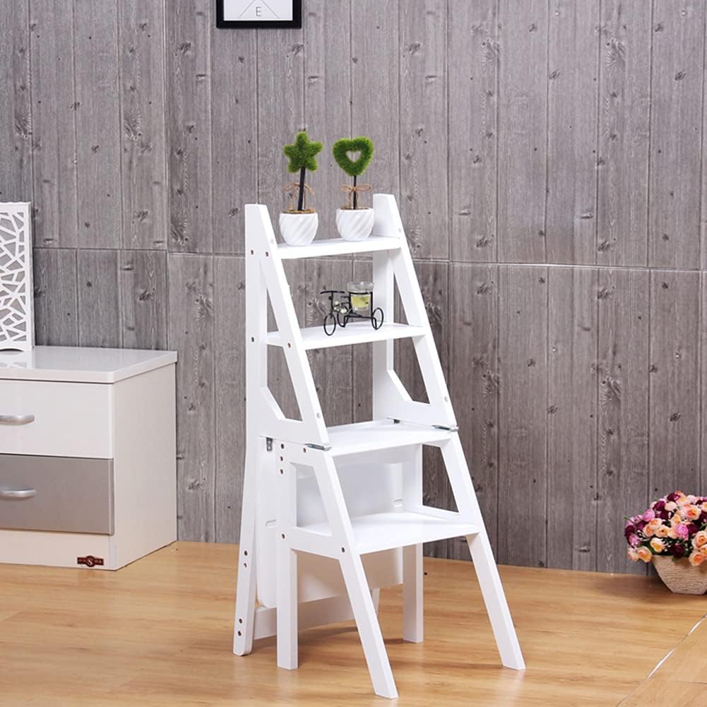 4 Step Stool for Kids Wooden Step Children's Stool with Handles for Bathroom, Kitchen, Bedroom, Toy Room and Living Room Maximum Load 150kg