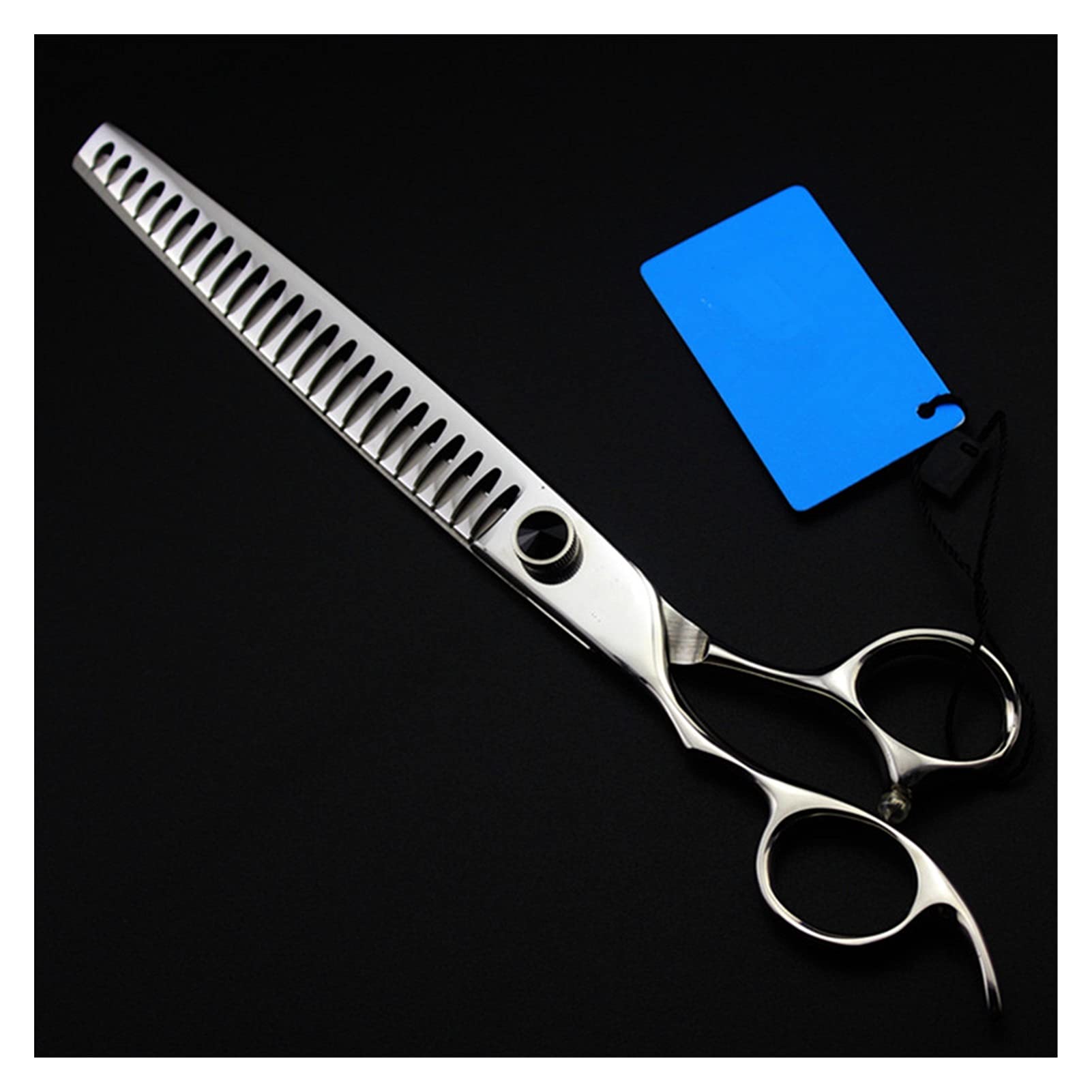 CrEev 8-Zoll-Schere für die Linke Hand, Fischgräten-Hundepflegeschere, Friseurschere, Pflegeschere, Haarschneideschere (Farbe: mit Tasche) (Linkshänder B)