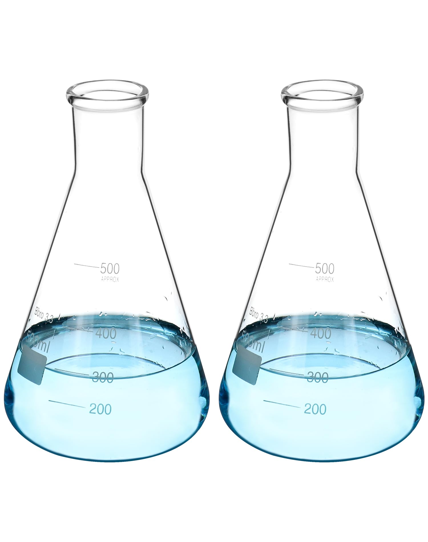 QWORK Erlenmeyer Flask Set, 2 Pcs 500ML Borosilicate Glass Conical Flasks with Narrow Mouth, Printed Scale, for Lab, Classroom, Kitchen, Craft, Home — Amazon image 7
