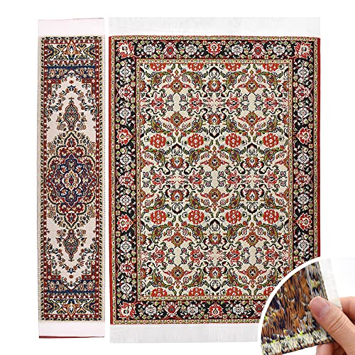 Iland Miniature Dollhouse Accessories Of Woven Dollhouse Rug 9.5” X 6” 9.2" X 1.8" For Dollhouse Furniture On 1/12 Scale And Dolls 3” - 12” (2Pcs Spring) #TOP2