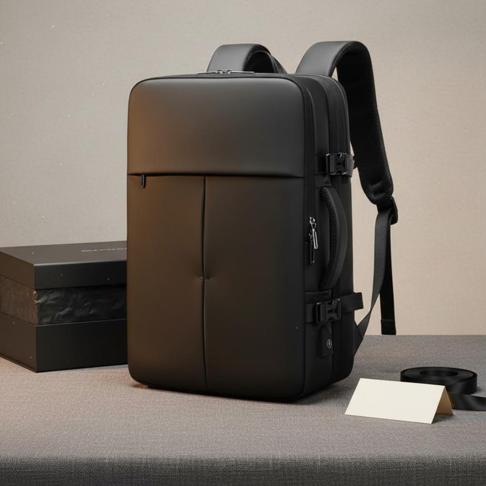 Zaino da Lavoro Uomo Zaino Laptop Zaino Computer Borsa Ufficio Espandibile Impermeabile in Tessuto Oxford con Scomparto Pc Multiple Adatto per Ufficio Pendolarismo Viaggio d'Affari