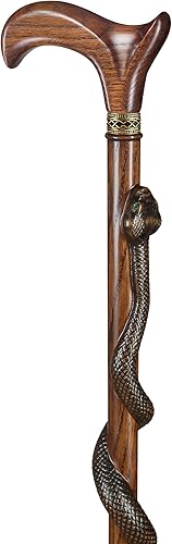 Miniatura 8 de Bastón de Mamba negro para hombre, color y longitud personalizados, bastón de madera de lujo