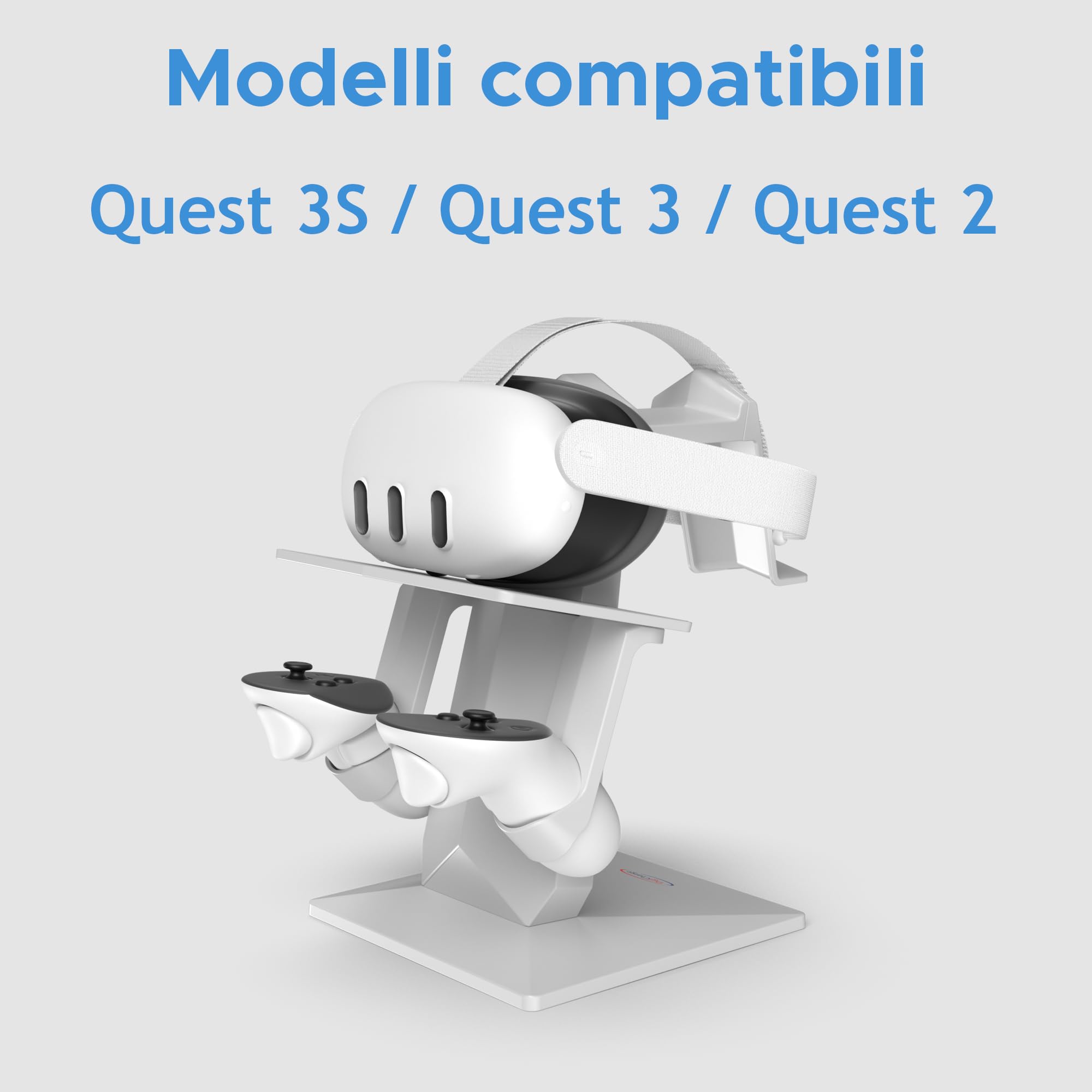 Digicharge Supporto per cuffie VR per Meta Quest 3S / Quest 3 / Oculus Quest 2 VR Mount Display Storage per cuffie e controller touch