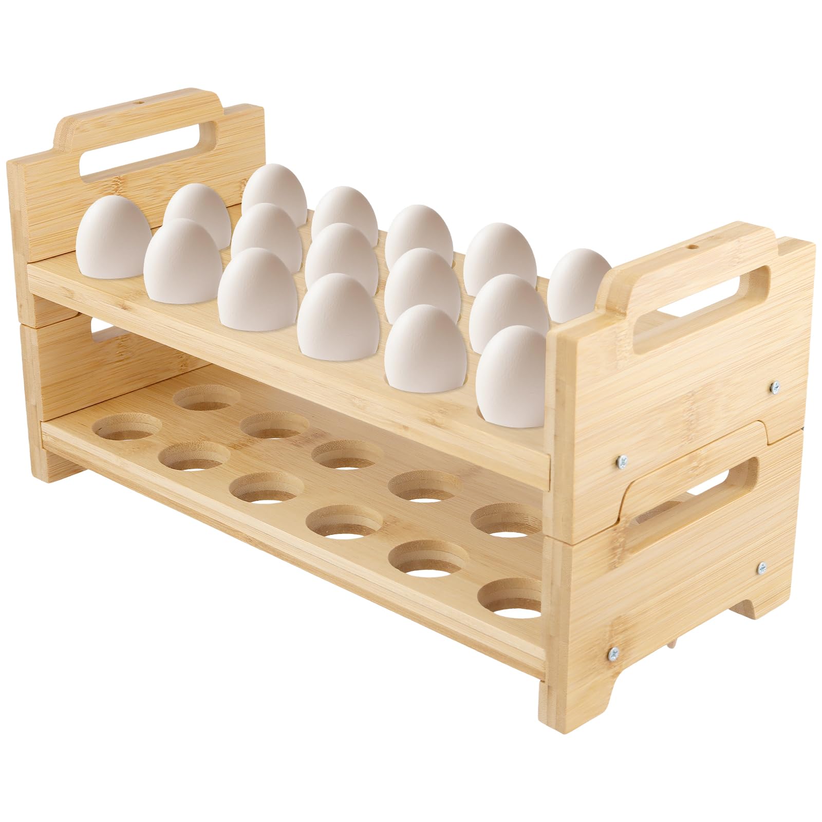 Rangement œufs frais en bois empilable : gagnez de la place sur votre plan de travail de cuisine