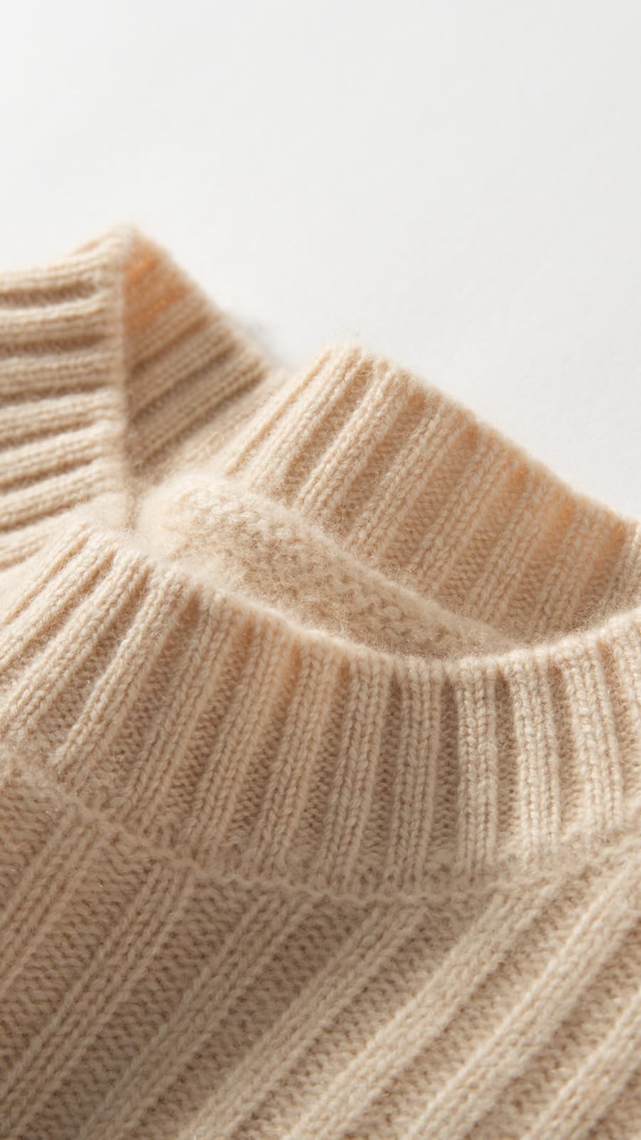 E-girl Maglione da donna 95% cashmere, girocollo, a maniche lunghe, lavorato a maglia, da donna, in lana di cashmere, con crepe, rilassato, DF8091
