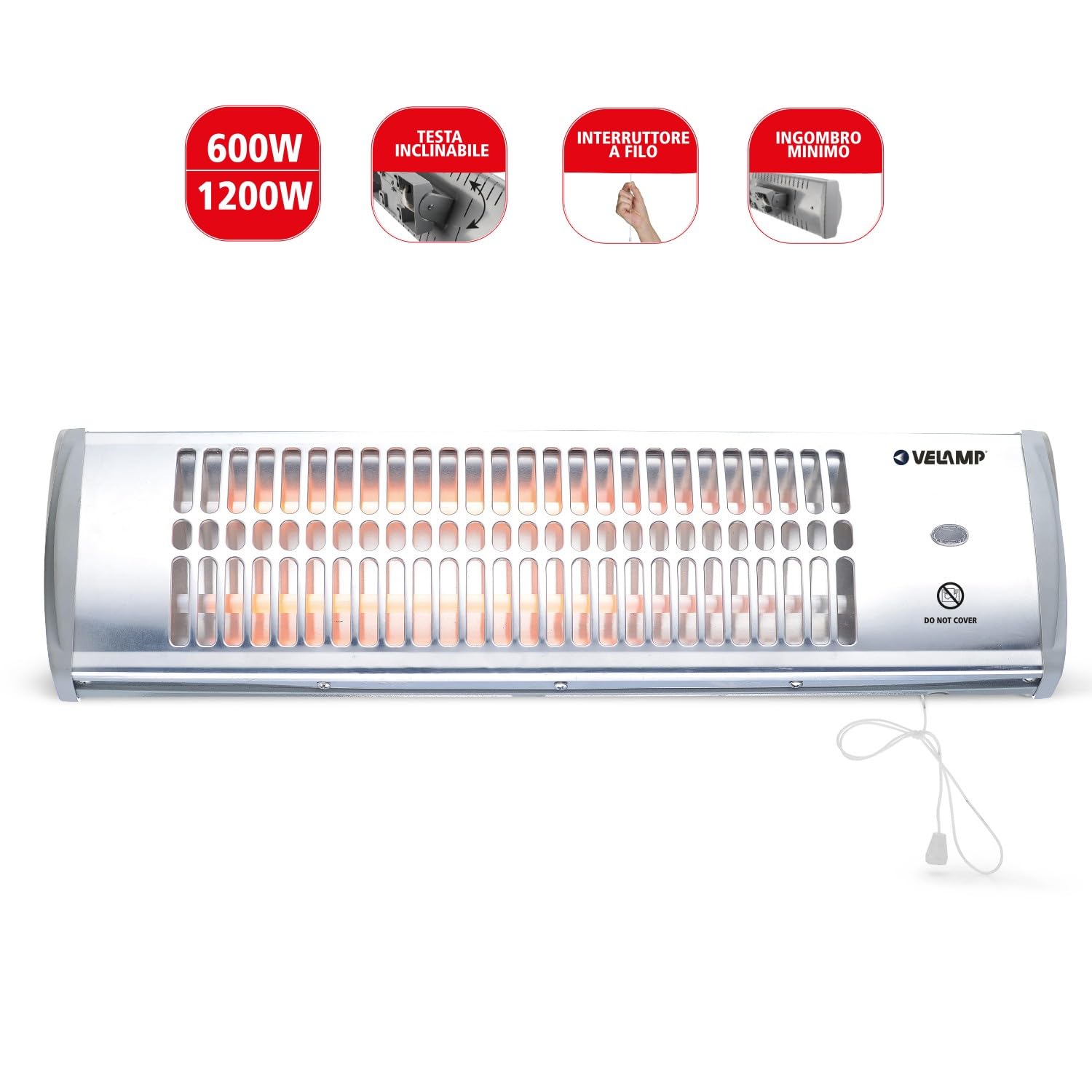 Kwarcowy grzejnik ścienny o mocy 1200W