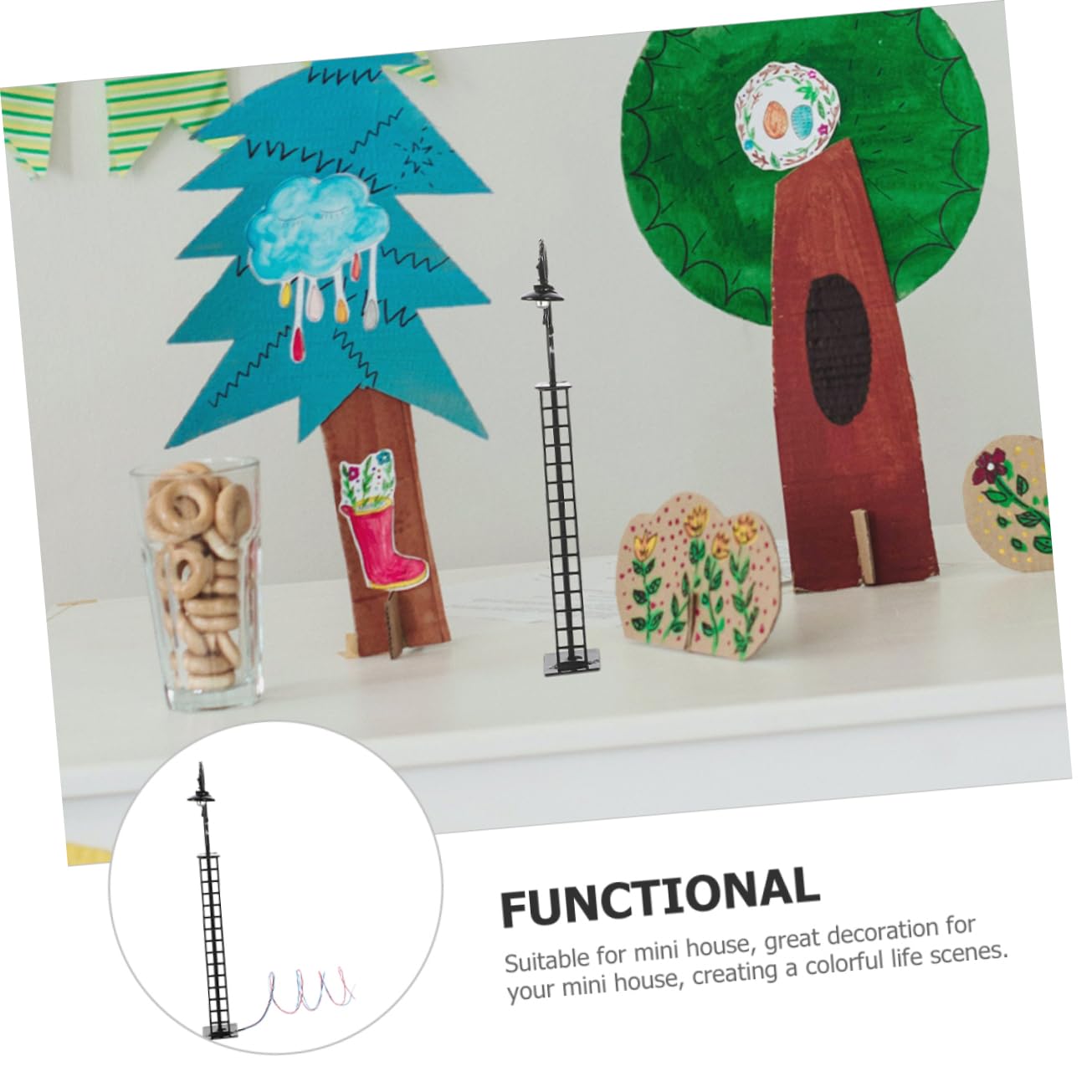 OHPHCALL Train Model Ornaments Mini Decor Prop for Railroad Signal Light Model Micro Landscape Light Decor