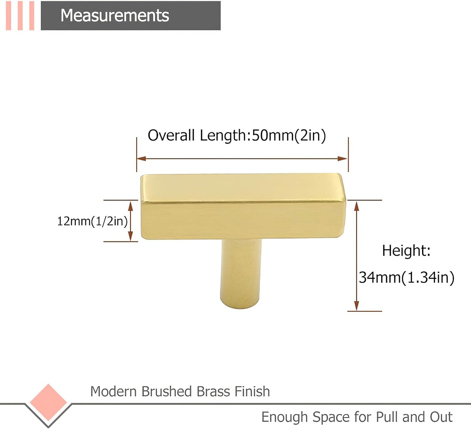 LONTAN 10 Pack Kitchen Cabinet Knobs Brushed Gold Knobs Modern Bathroom Hardware Stainless Steel Cabinet Handles for Dresser Drawers