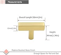 Vista 1 de LONTAN Paquete de 10 pomos de gabinete de cocina dorados cepillados, accesorios de baño modernos, manijas de gabinete de acero inoxidable