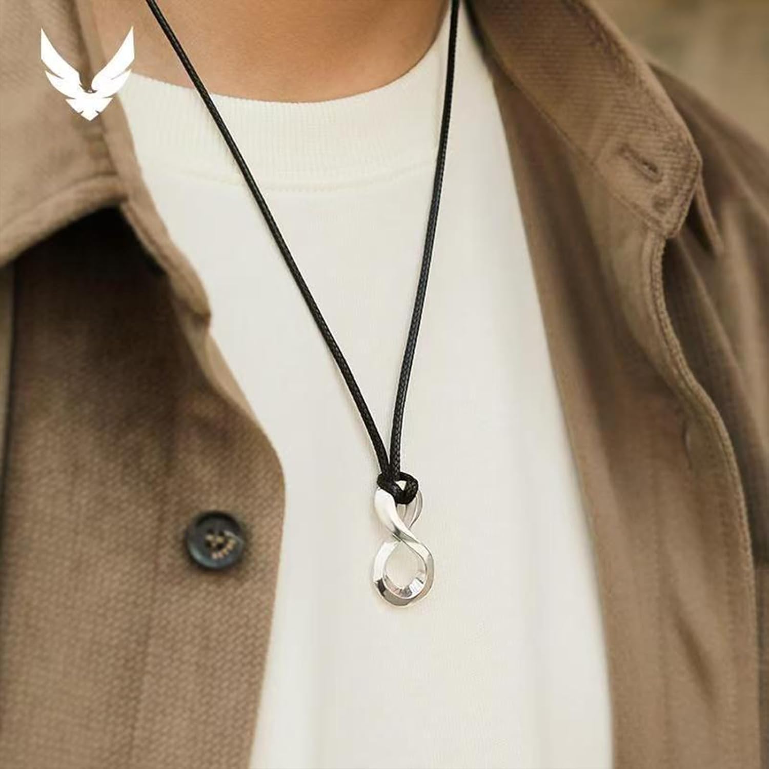 Sterling Silver Möbius Infinity Pendant Necklace, Polished Finish, Unisex Design, Creative Jewelry Gifts - Image 4