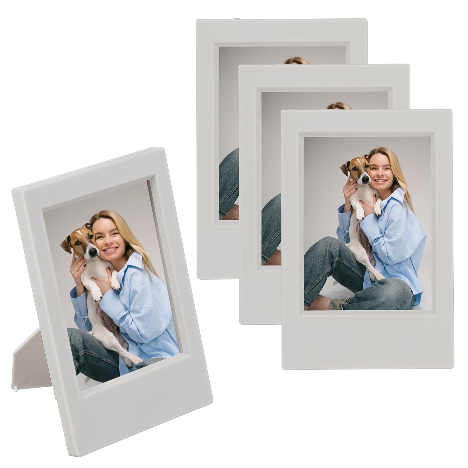 Cadre photo rectangulaire uxcell gris pour table de 6 x 9 cm lot de 4