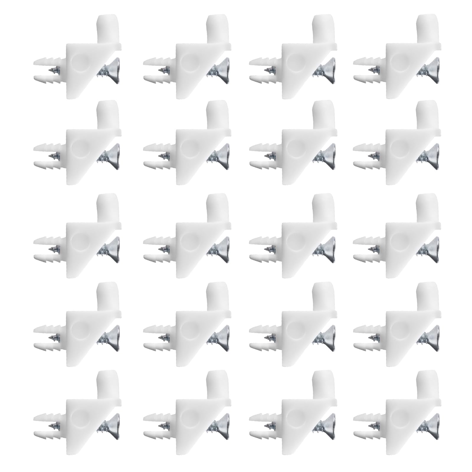 20PC 101558 White Shelf Support Pins for IKEA Part, Shelf Support Pins Replacement Brackets with Self-Tapping Screws