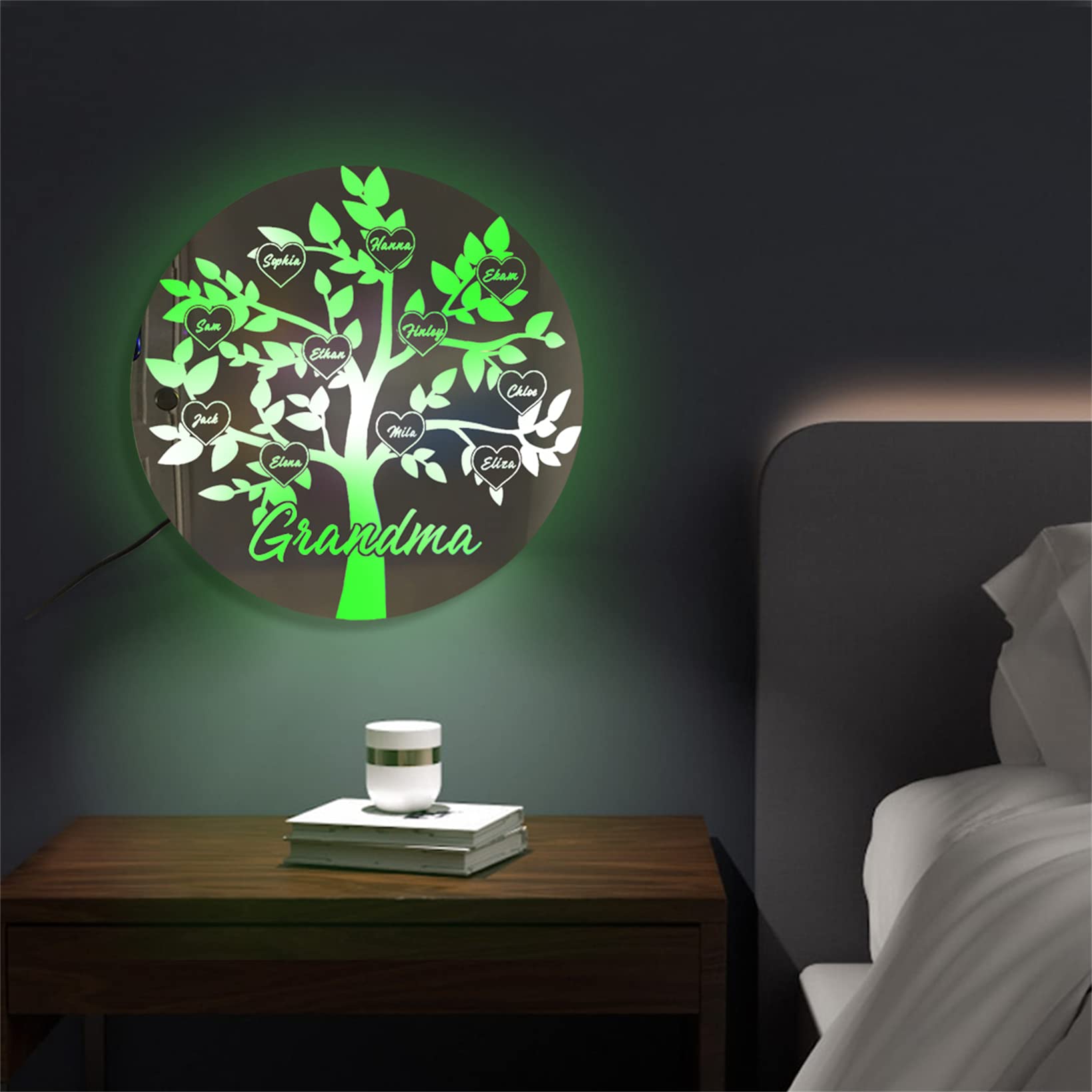 Amazon.com: Personalized Family Tree Mirror Lamp with 1-15 Names