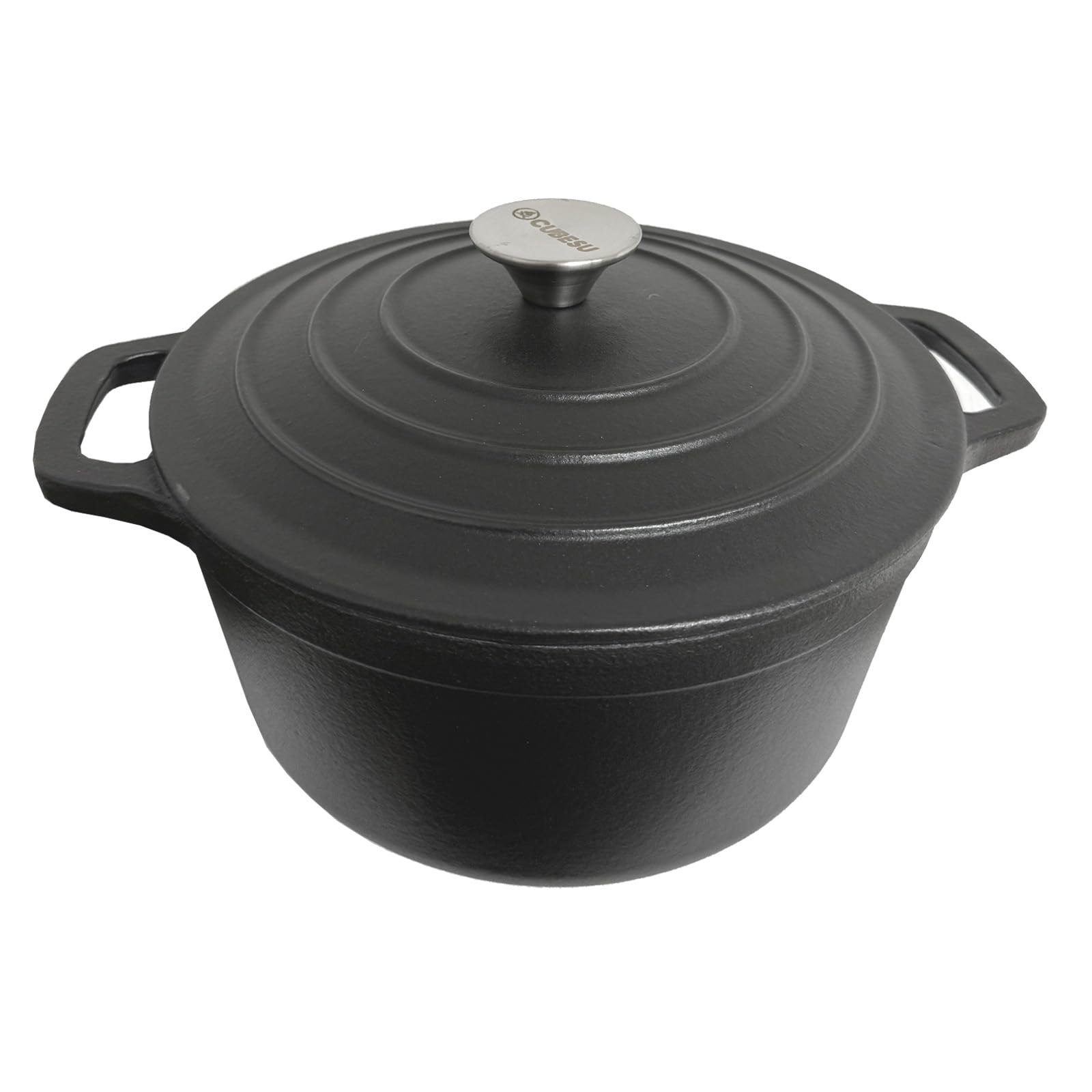 Casseruola In Ghisa Smaltata 2,3 L | Pentola Antiaderente Con Fondo Coste Resistente Fino A 280°C