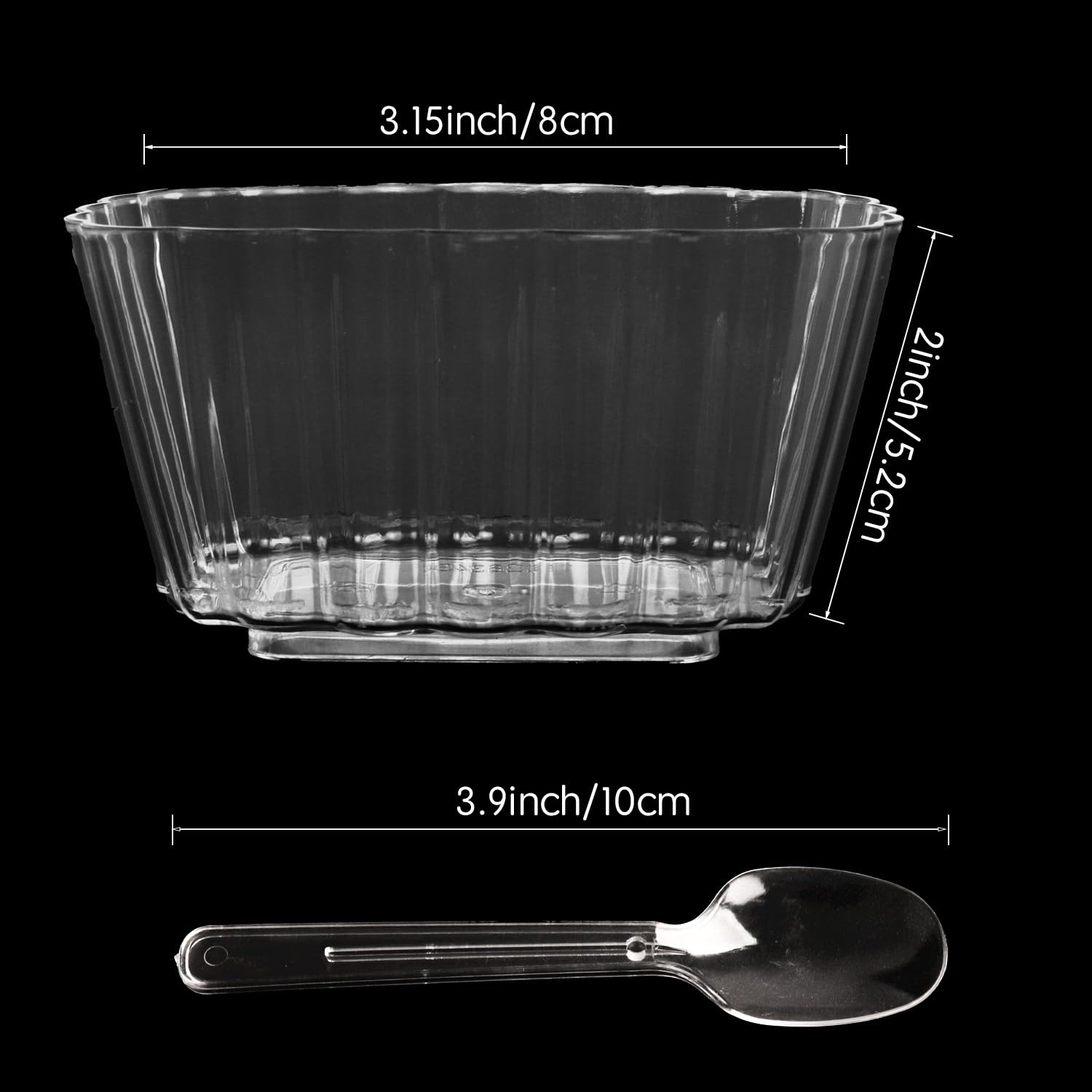 Nsmykhg Dessert Cups,100 Pack Plastic Dessert Cups Mousse Cups Parfait Cups Appetizer Cups,Clear Disposable Parfait Appetizer Cup, Mini Reusable Trifle Tumbler Cup for Souffle, Pudding, Party,5 OZ