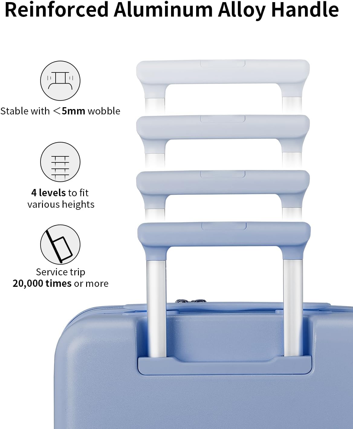 aji Expandable Top Opening Carry On Luggage Airline Approved, 20 Inch Lightweight Hardside Carry On Suitcase with Spinner Wheels, Travel Luggage with Laptop Compartment for Women Men, Blueberry Blue - Image 7