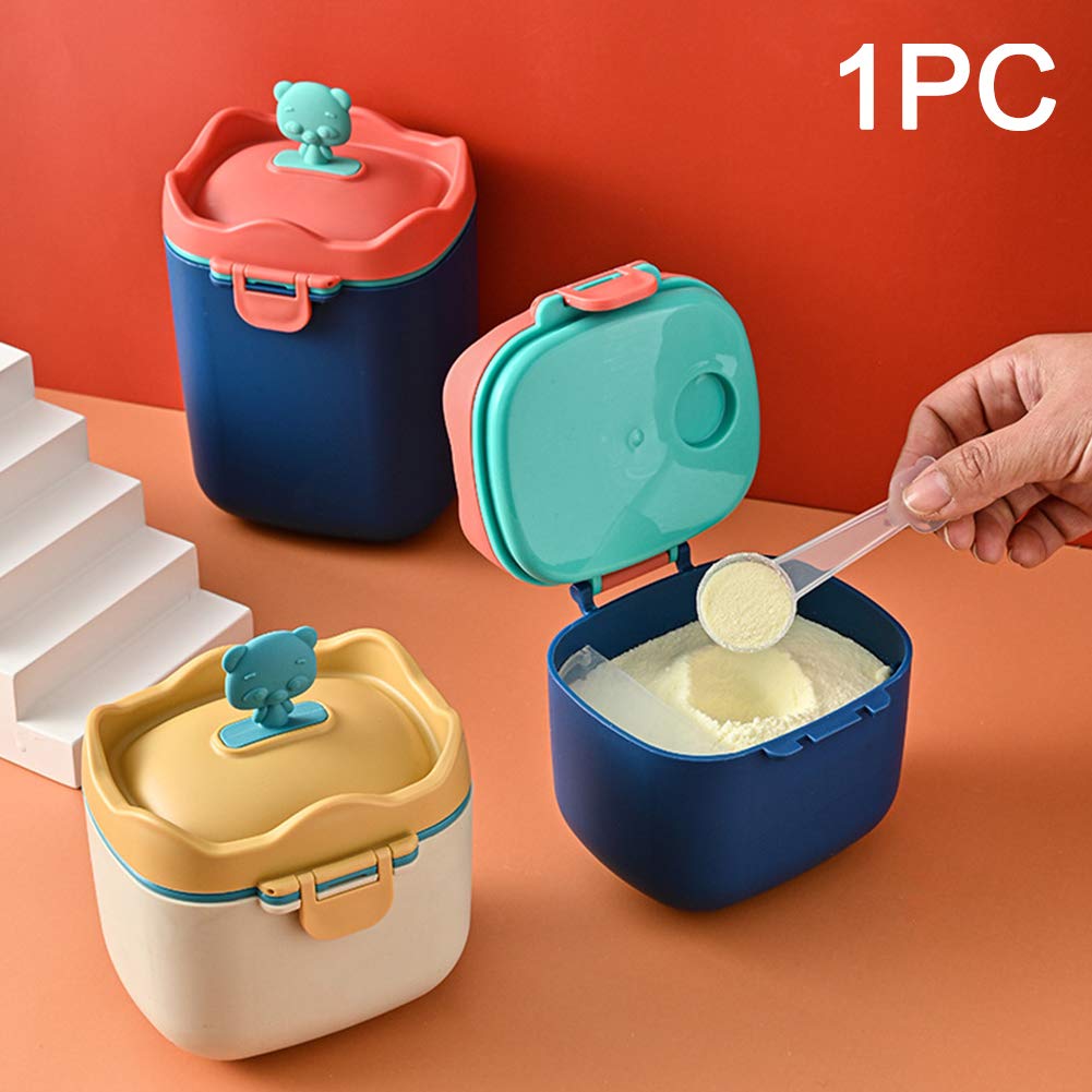 Dispenser Portatile Per Latte In Polvere | 380/550 Ml | Ermetico E Anti-Umidità | Con Cucchiaio E Forchetta | Per Viaggi E Asilo