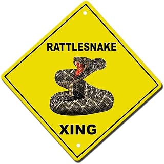 Metal Sign 12x12 inches Rattlesnake Crossing Metal Aluminum Novelty Sign