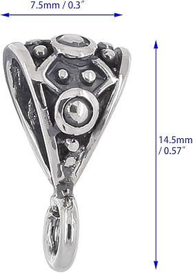 egemmall Sterling Silver Pendant Clasp Bail Connector with Open Loop