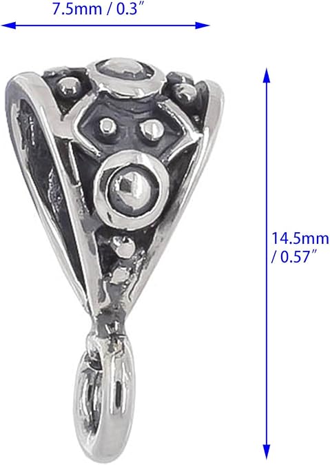 egemmall Sterling Silver Pendant Clasp Bail Connector with Open Loop